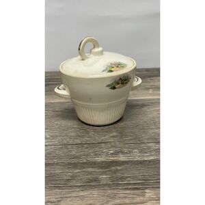 Salem China Co Godey Print Sugar Bowl Vintage Cream Ceramic Lidded Dish USA